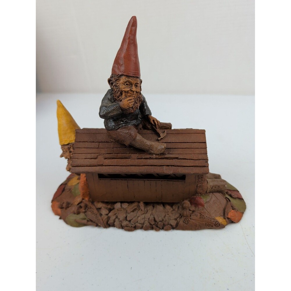Tom Clark Cairn Studio The Bridges Gnome Figurine 1986 Covered Bridge Whimsical